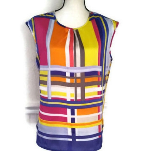 Liz Claiborne Color Block Silk Feel Top - Picture 6 of 9